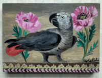 Image 1 of Parrot and Poppies by Raphael Balme