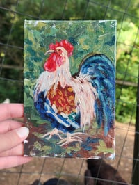 Image 1 of Proud Rooster -Plein Air Acrylic Painting 