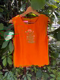 Image 1 of Gradient Flower Top in Orange M