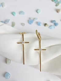 Image 1 of Cross Drop Earrings 