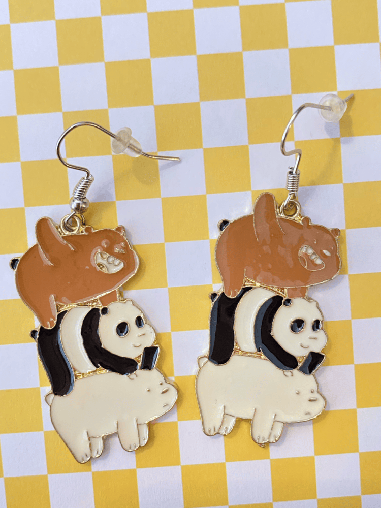 Image of We bare bear stack earrings 