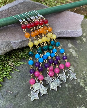 Image of Rainbow Chain Earrings with Stars