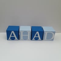 Image 4 of Hand painted wood name blocks, new baby gift,wood baby blocks,baby name wood blocks