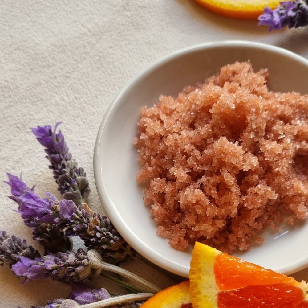 sweet citrus pink salt scrub