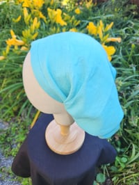 Image 1 of Turquoise Linen Elastic Headcover