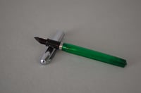 Image 1 of Sheaffers Green Transparent Fountain Pen, Stainless 304 Nib with Chrome Cap, # 0297