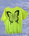 2XL Neon Yellow Butterfly T-Shirt