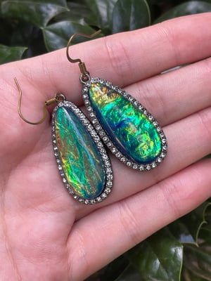 Bronze Faux Opal Cross Set