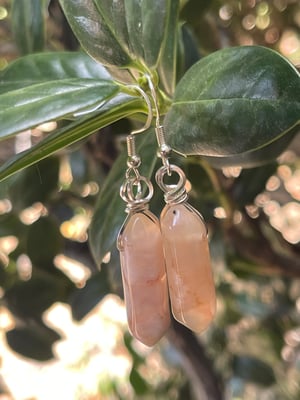 Flower Agate Pendant and Earring Set
