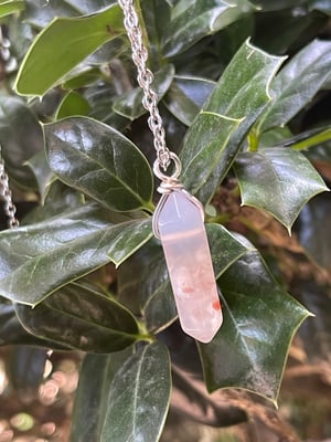 Flower Agate Pendant and Earring Set