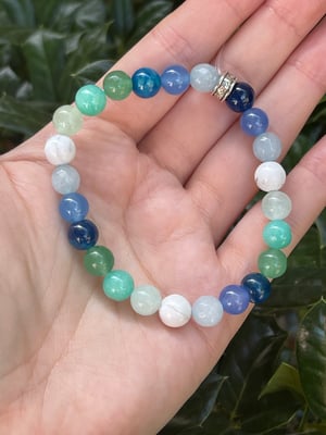 8mm MLM Gay Flag Stretch Bracelet version 1