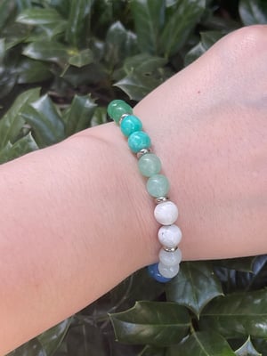 8mm MLM Gay Flag Stretch Bracelet version 2