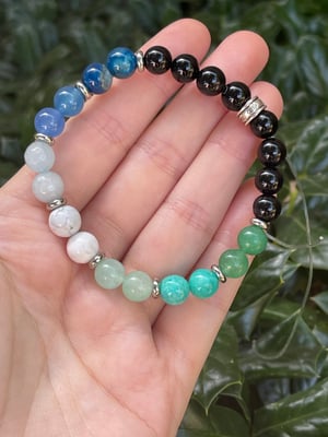 8mm MLM Gay Flag Stretch Bracelet version 2