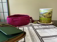 Image 1 of Log Slice Coasters (set of 4) - crochet coasters