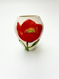 Image 4 of Single red poppy 2 vase, 13 cm tall