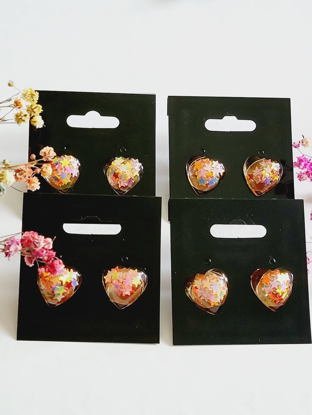 Image of "Birthday Star" Heart Earrings