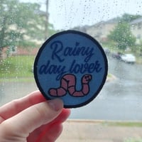 Rainy day lover iron on patch