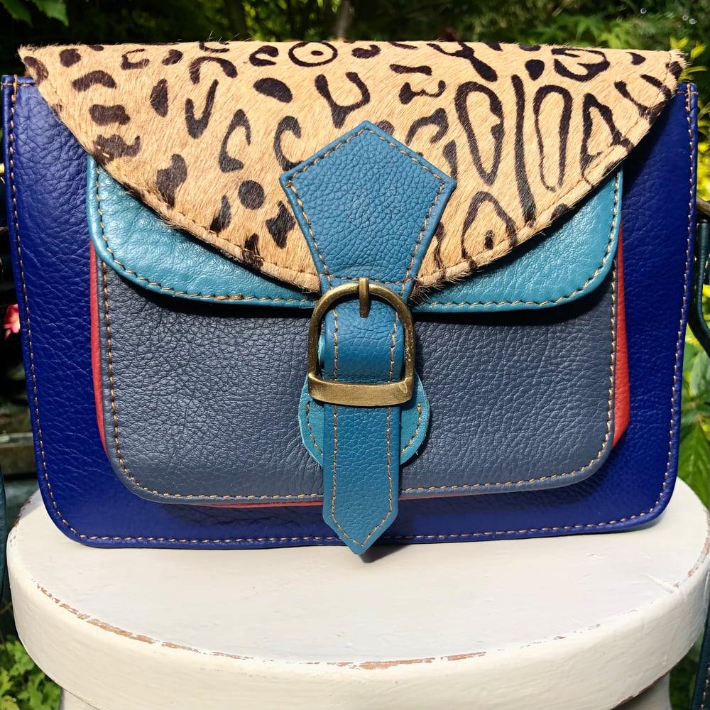 Image of Harlequin Collection - Recycled Leather Small Satchel -#20C