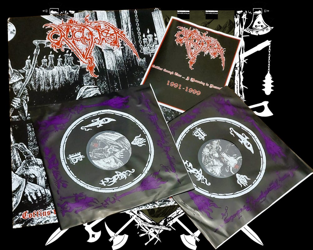 CRUCIFIER - COFFINS THROUGH TIME ........ A MOURNING IN NAZARETH 2LP GATEFOLD WITH  A4 BOOKLET AND P