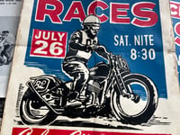 Image 2 of Culver City Stadium Motorcycle Races Linocut Print (White Paper Edition) - FREE SHIPPING