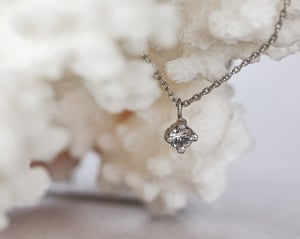 Image of Platinum, pale grey salt and pepper diamond necklace