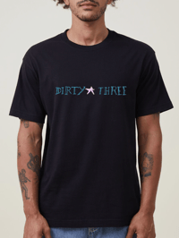 DIRTY THREE pink star t-shirt