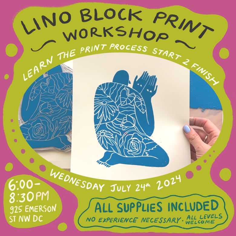 Image of Lino Block Workshop - Wednesday July 24th 2024