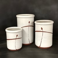 Image 1 of Ice  White Handmade Stoneware Gourmet Spoon Jar Set