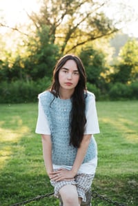 Image 18 of Hearst Vest in Mohair (shown sky blue + more colours)