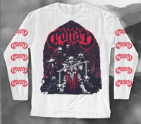 "Fire and Death" white L/S - ***BRAND NEW Exclusive design for July 2024***