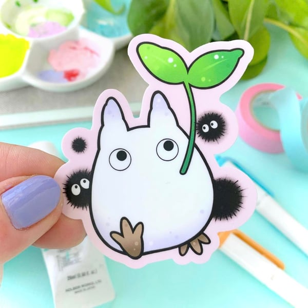 Image of MATTE White Totoro STICKER