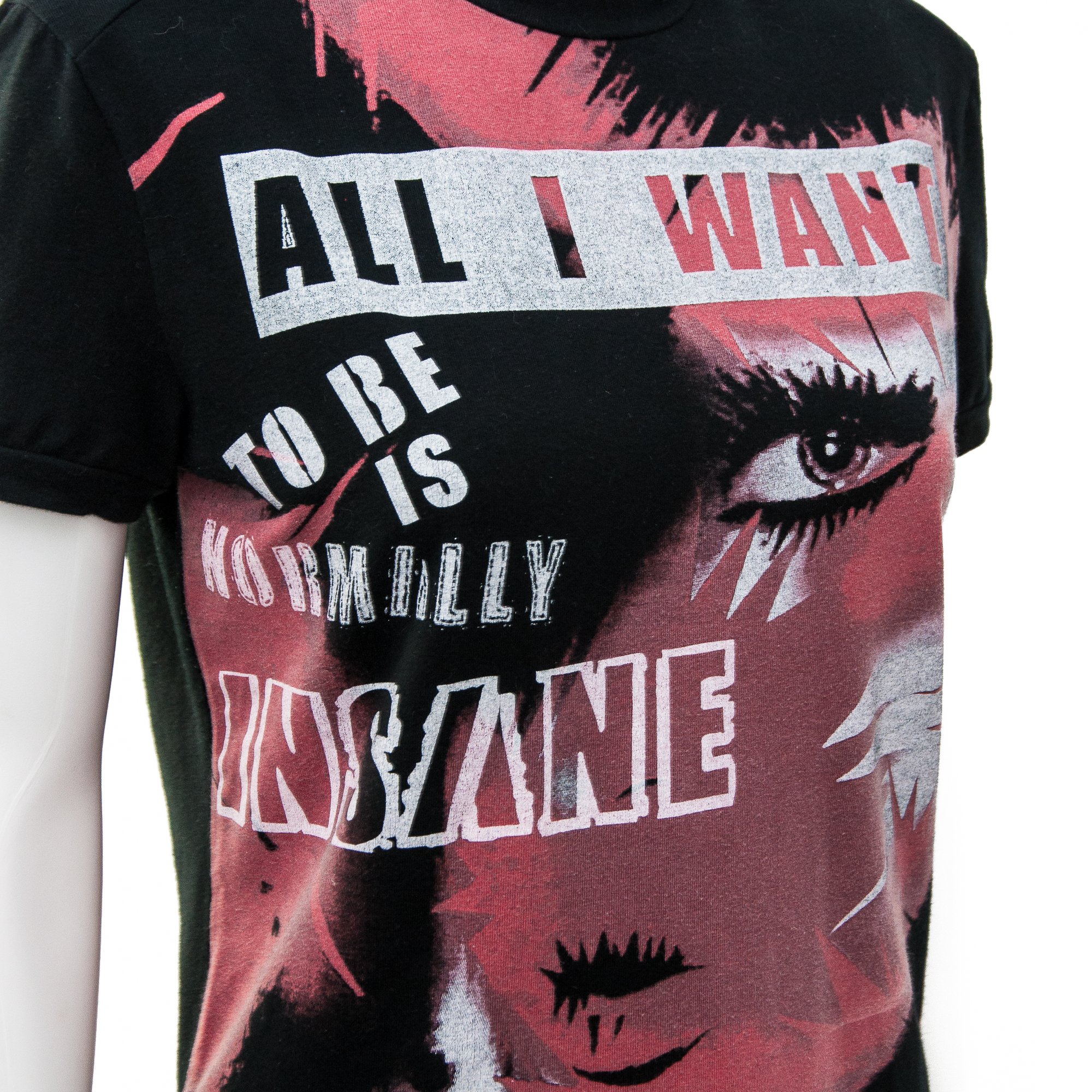 Image of Versace 2004 Donatella 'Normally Insane' Black T shirt