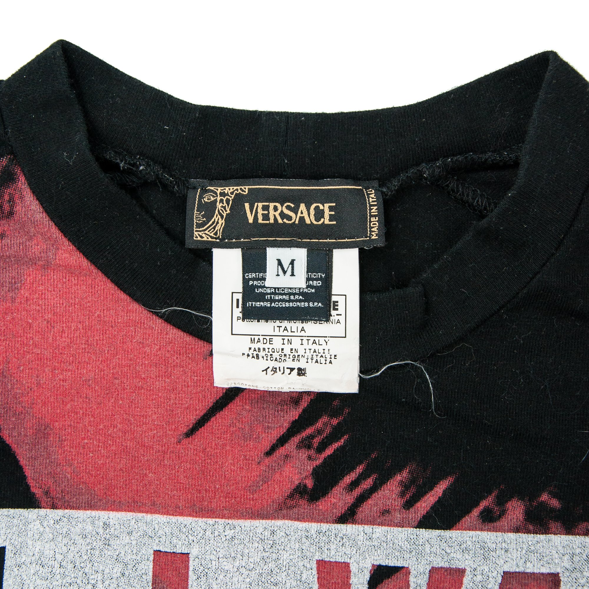 Image of Versace 2004 Donatella 'Normally Insane' Black T shirt