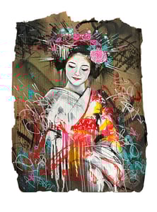 Image of 🔴 SOLD ‘Fragile' - Original painting on found card 🔴
