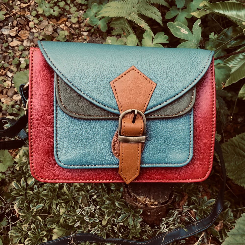 Image of Harlequin Collection - Recycled Leather Small Satchel -#20D