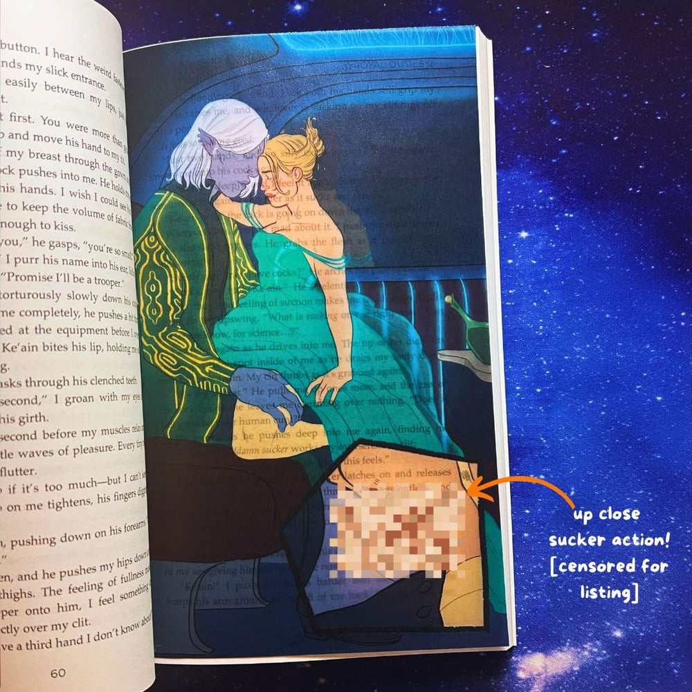 Image of Vellum Page Overlay "The Sucker" by Rowan Woodcock bookish art Petra Palerno alien romance
