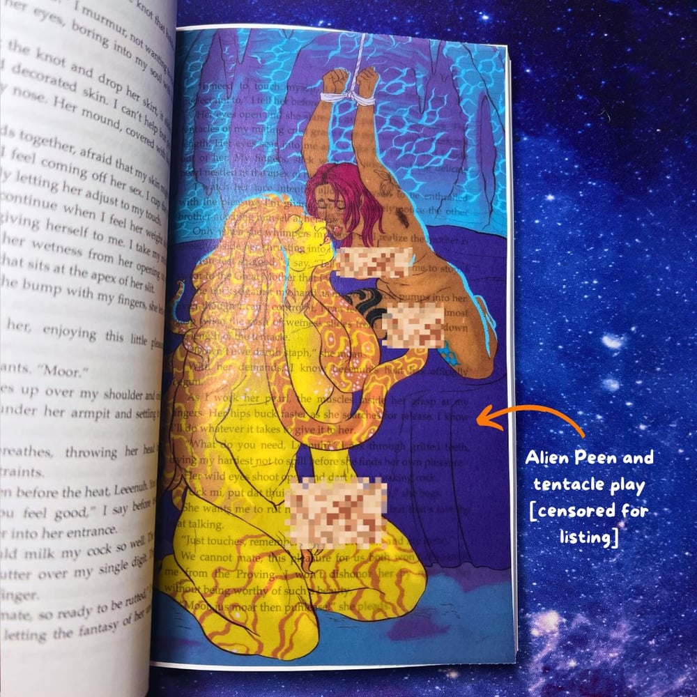 Image of Vellum Page Overlay "Strung Up" by Rowan Woodcock bookish art Petra Palerno alien romance