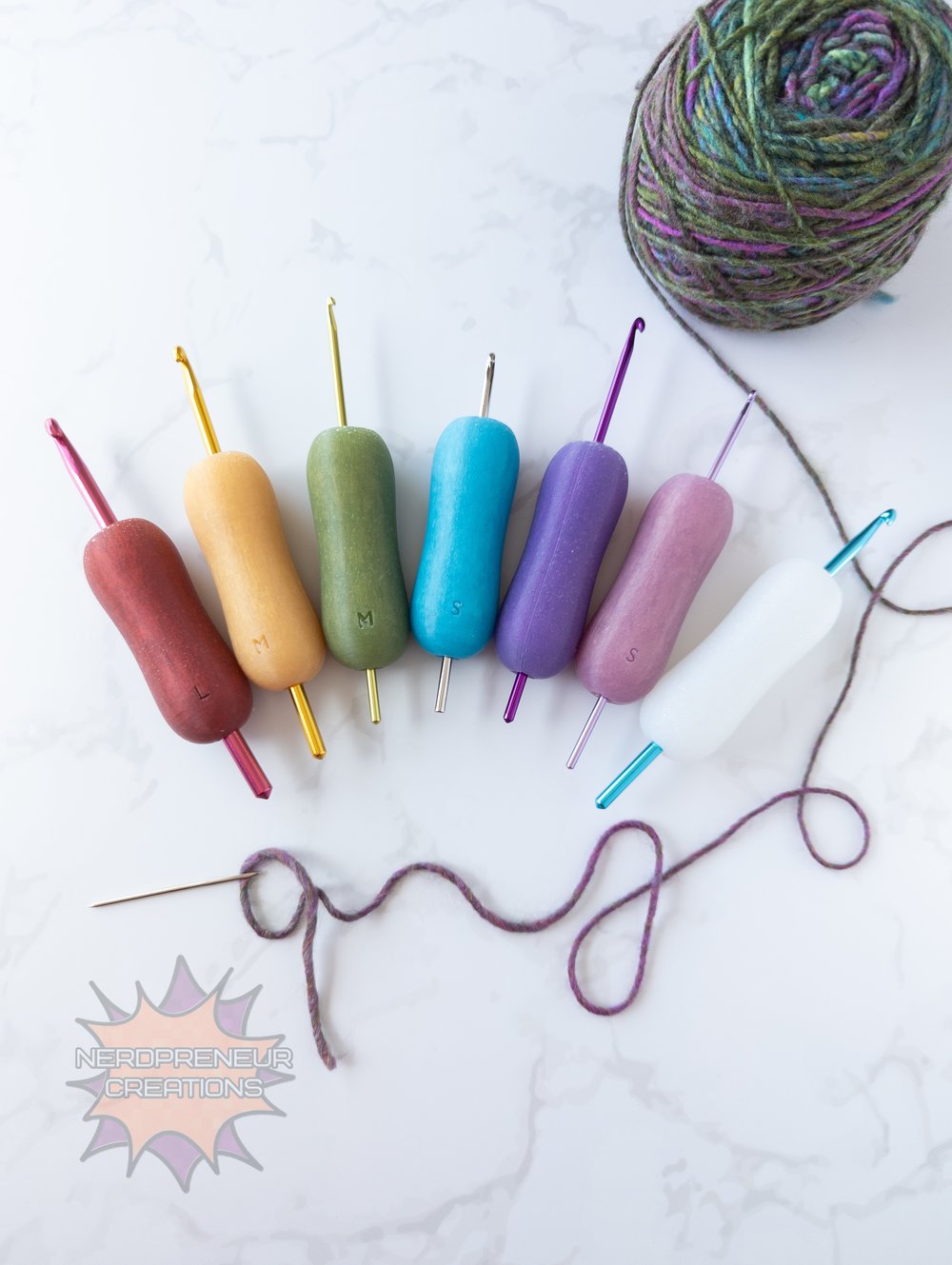 Image of Squishy Grip Choose Your Own Adventure Pencil Wide Interchangeable Silicone Crochet Hook Grip
