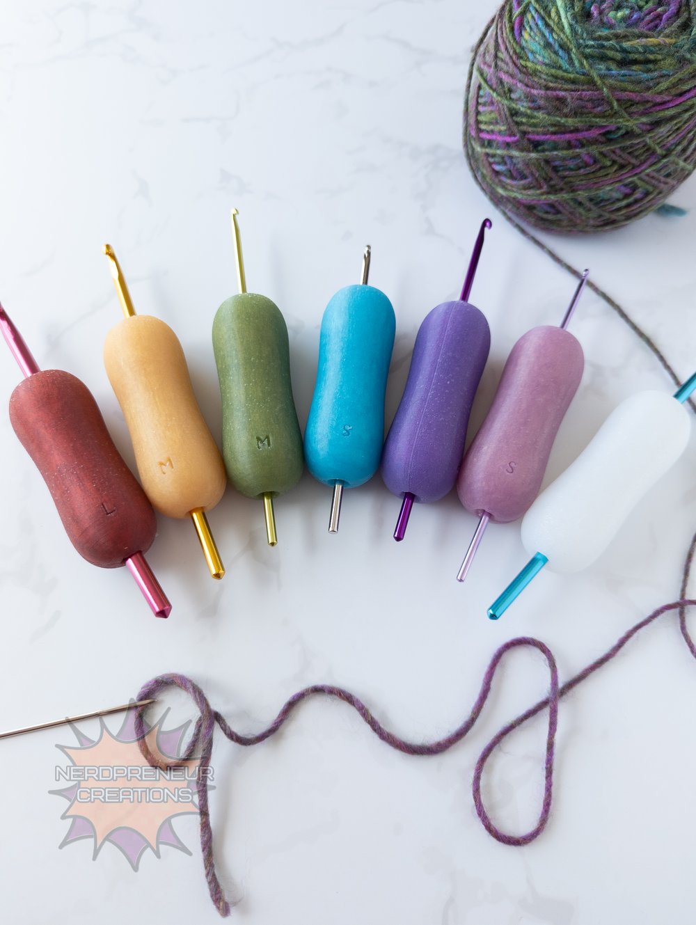 Image of Squishy Grip Choose Your Own Adventure Pencil Wide Interchangeable Silicone Crochet Hook Grip