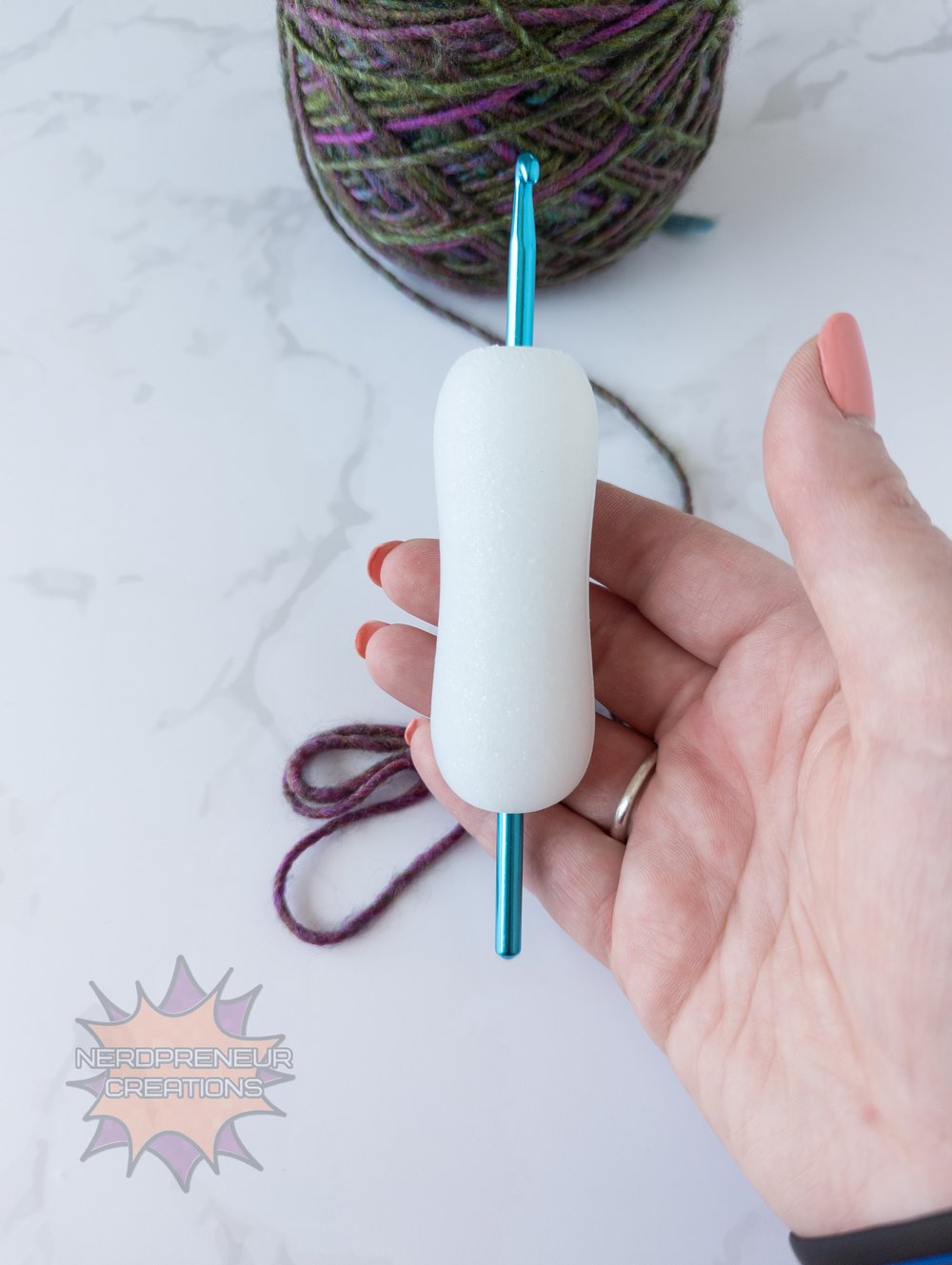 Image of Squishy Grip Choose Your Own Adventure Pencil Wide Interchangeable Silicone Crochet Hook Grip