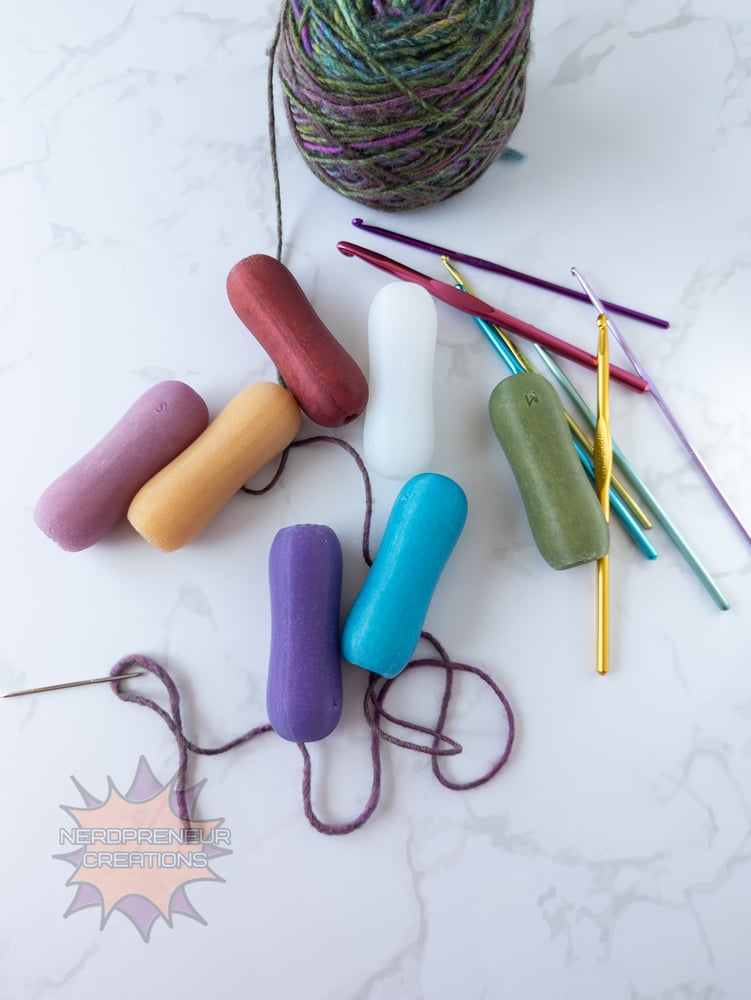 Image of Squishy Grip Choose Your Own Adventure Pencil Wide Interchangeable Silicone Crochet Hook Grip