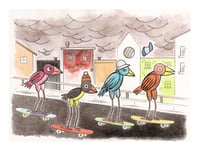 Birds on Boards print