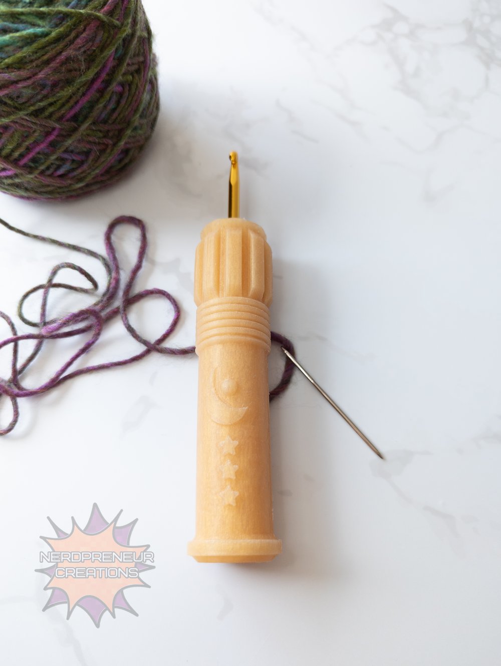 Image of Squishy Grip Choose Your Own Adventure Moon Saber Interchangeable Silicone Crochet Hook Grip
