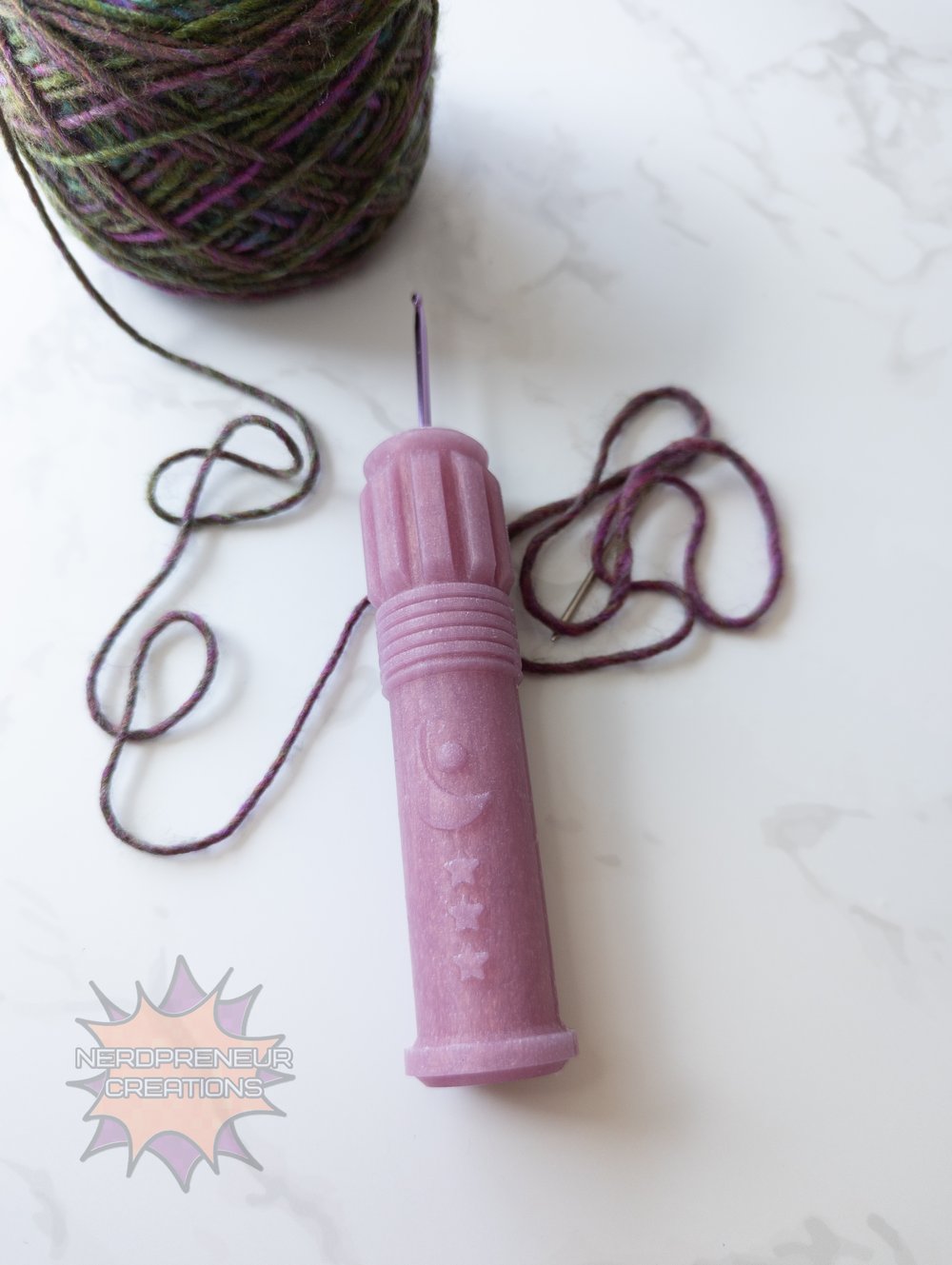 Image of Squishy Grip Choose Your Own Adventure Moon Saber Interchangeable Silicone Crochet Hook Grip