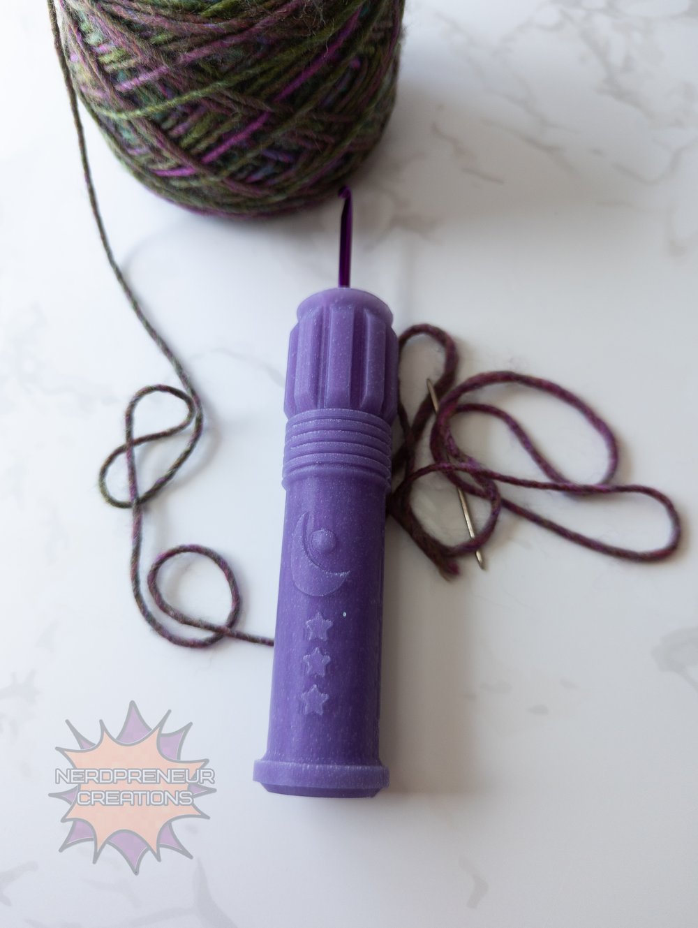 Image of Squishy Grip Choose Your Own Adventure Moon Saber Interchangeable Silicone Crochet Hook Grip