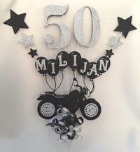 Image 5 of Personalised Motorbike Cake Topper, Glitter Motorbike cake topper