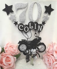 Image 10 of Personalised Motorbike Cake Topper, Glitter Motorbike cake topper