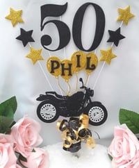 Image 6 of Personalised Motorbike Cake Topper, Glitter Motorbike cake topper