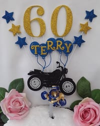 Image 11 of Personalised Motorbike Cake Topper, Glitter Motorbike cake topper