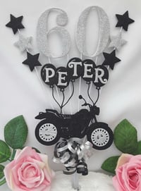 Image 12 of Personalised Motorbike Cake Topper, Glitter Motorbike cake topper